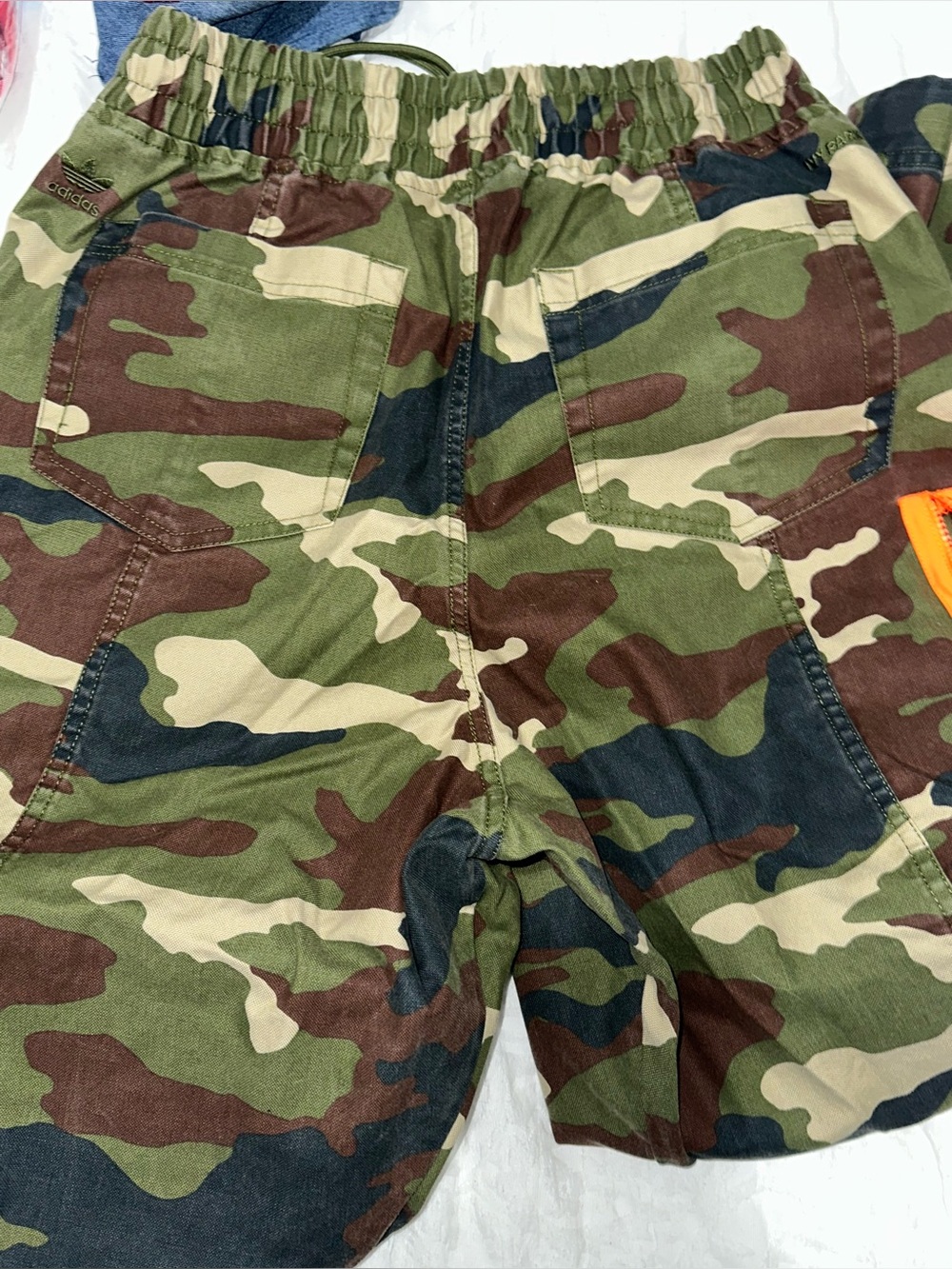 adidas Ivy Park Camo Cargo Pants with Orange Trim - Picture 6 of 16